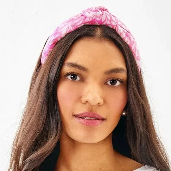 {Lilly Pulitzer} Slim Knotted Headband in Rousseau Pink Tulip To Tango - NWT - Picture 2 of 10